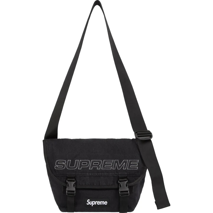 Supreme Black Denim Messenger Bag