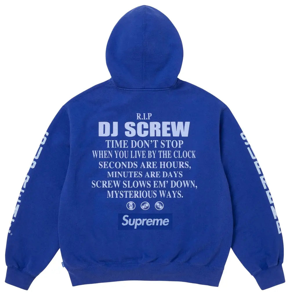 Supreme x Dj Screw Zip Up Hooded Sweatshirt 'Royal'